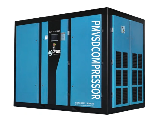 Compressor de ar de dois estágios com variação de frequência e motor de ímã permanente do tipo WZS