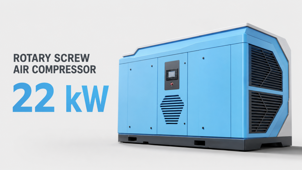 Compressor de ar de parafuso de íman permanente com frequência variável, refrigerado a óleo, de 22 kW