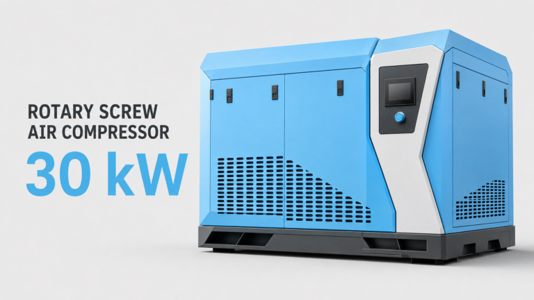 Compressor de ar de parafuso de 30 kW, com resfriamento a óleo e inversor de frequência para ímãs permanentes