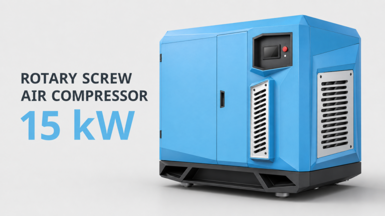 Compressor de ar de parafuso de 15 kW, com resfriamento a óleo e acionamento por inversor de frequência com ímãs permanentes