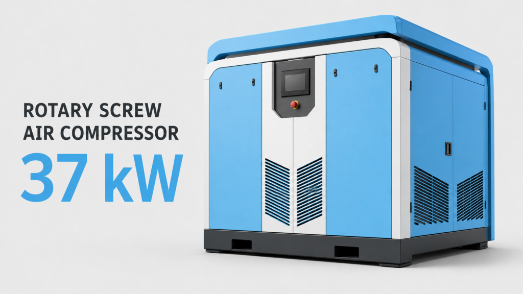 Compressor de ar de parafuso de íman permanente com inversor, resfriado a óleo, 37 kW