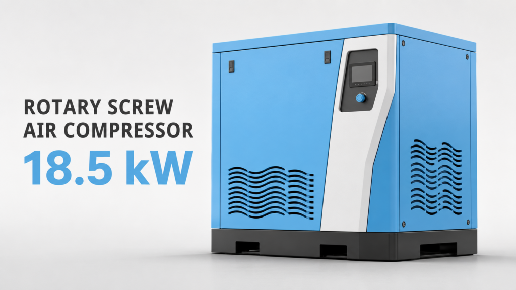 Compressor de ar de parafuso de íman permanente com variador de frequência e refrigeração a óleo, 18,5 kW