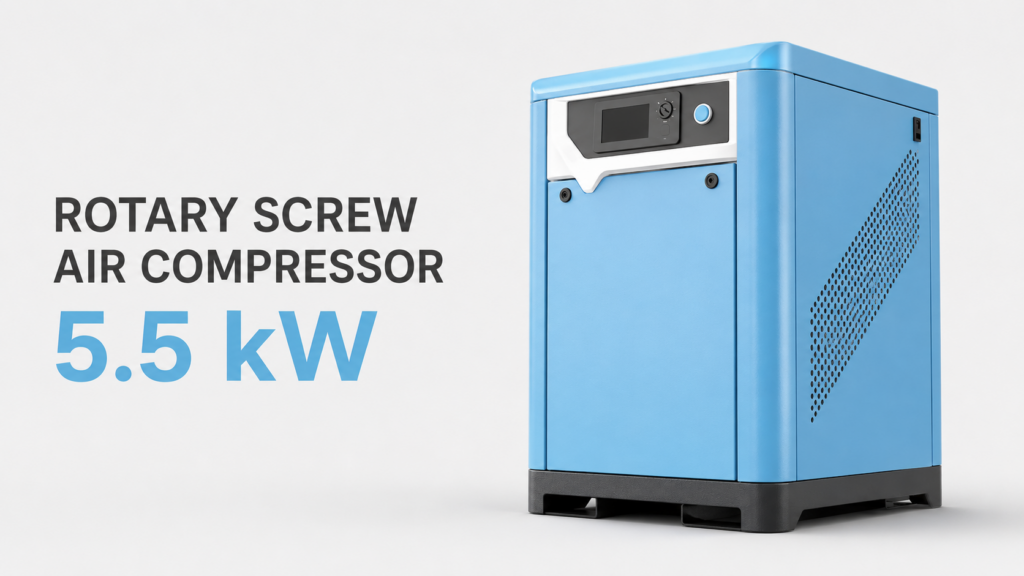 Compressor de ar de parafuso de ímã permanente com inversor, refrigerado a óleo, 5,5 kW — Imagem do produto 1