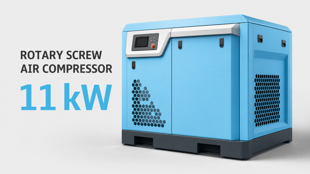 Compressor de ar de parafuso de ímã permanente com inversor, refrigerado a óleo, de 11 kW — Imagem do produto 1
